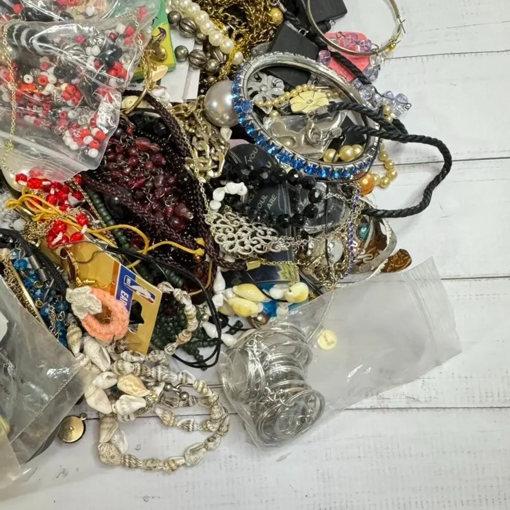 3.75lb CRAFT Jewelry Lot Mixed Vintage Modern Costume Harvesting Rework Crafters
